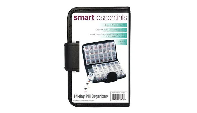 14 Day Pill & Vitamin Organizer 2 Weeks AM/PM 4 Doses a Day Travel Case Handy and Portable  - Ships Same/Next Day!