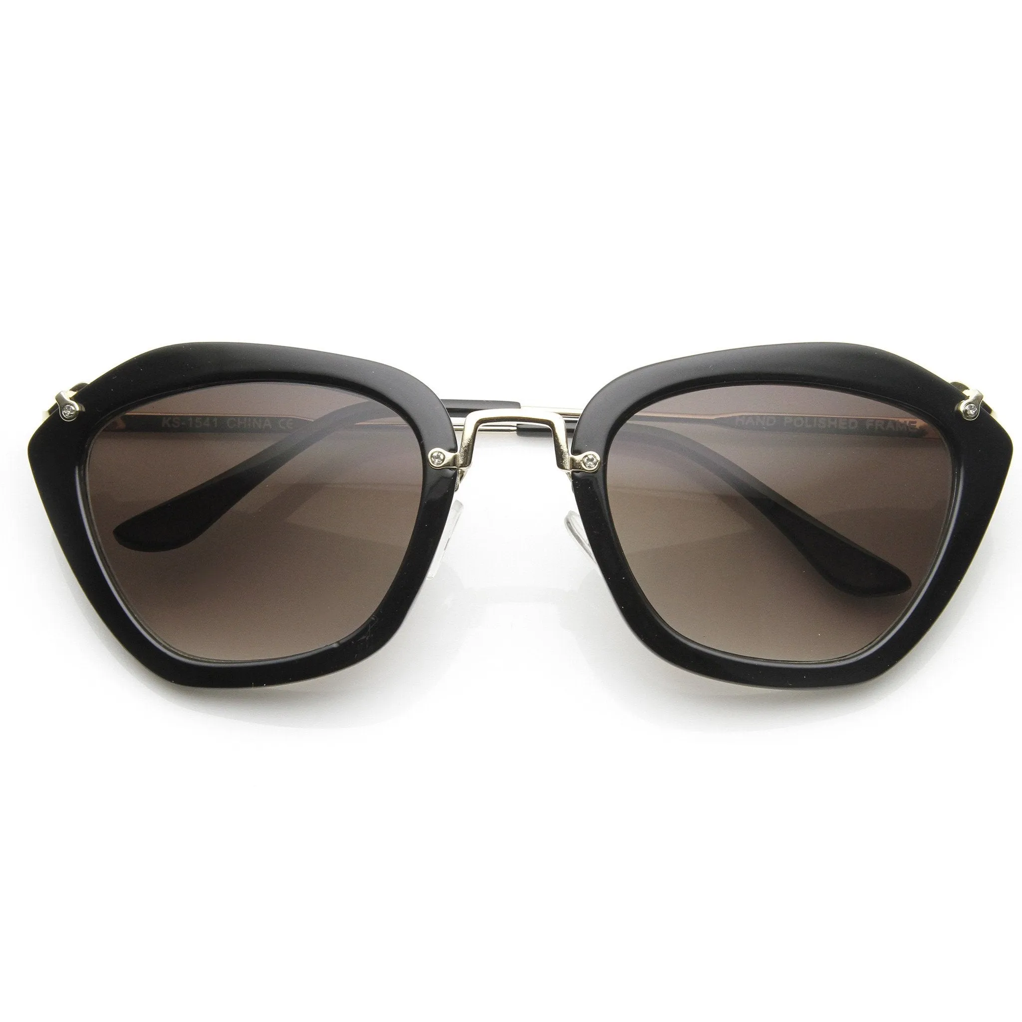 Fashion Hexagon Frame With Metal Accents Women's Sunglasses