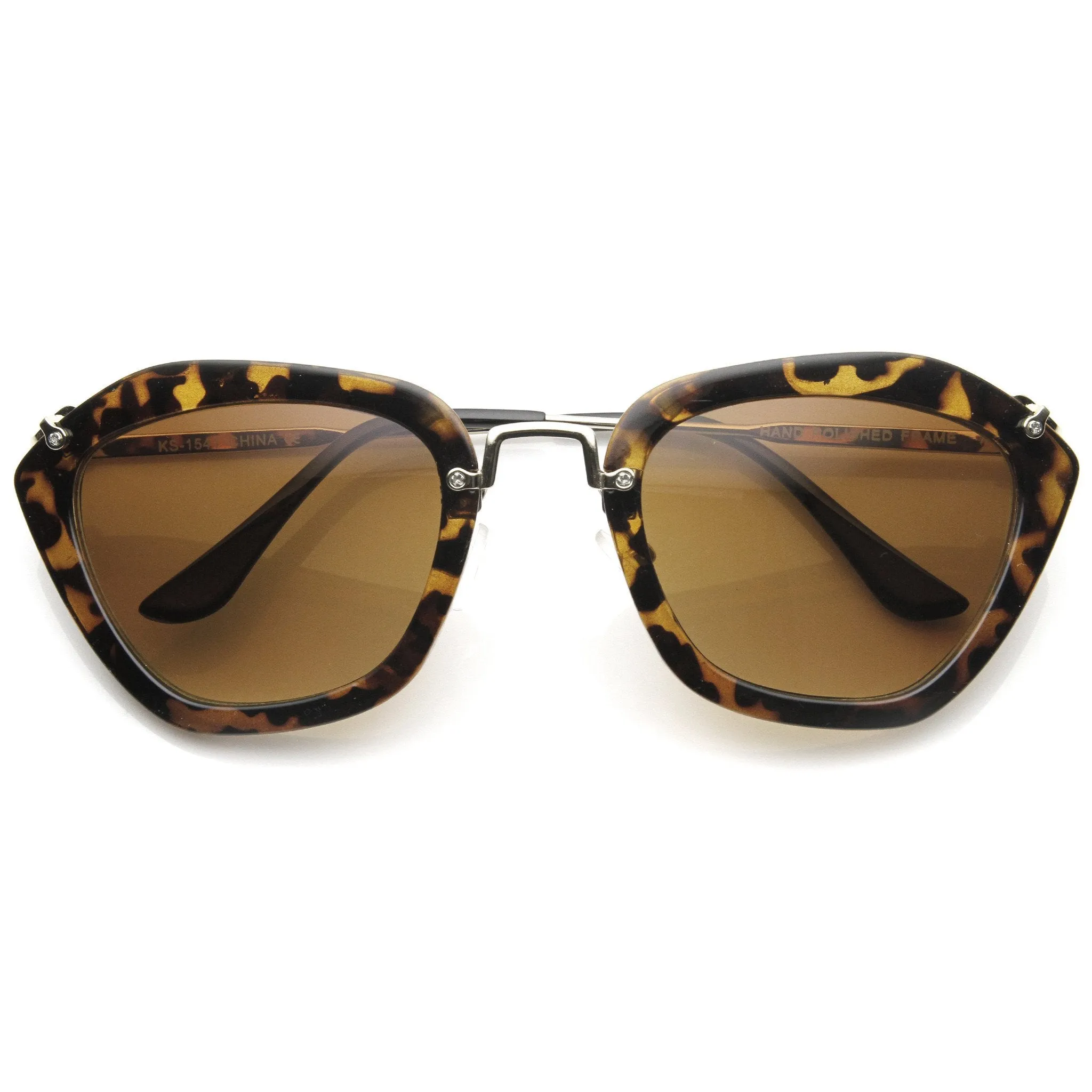 Fashion Hexagon Frame With Metal Accents Women's Sunglasses