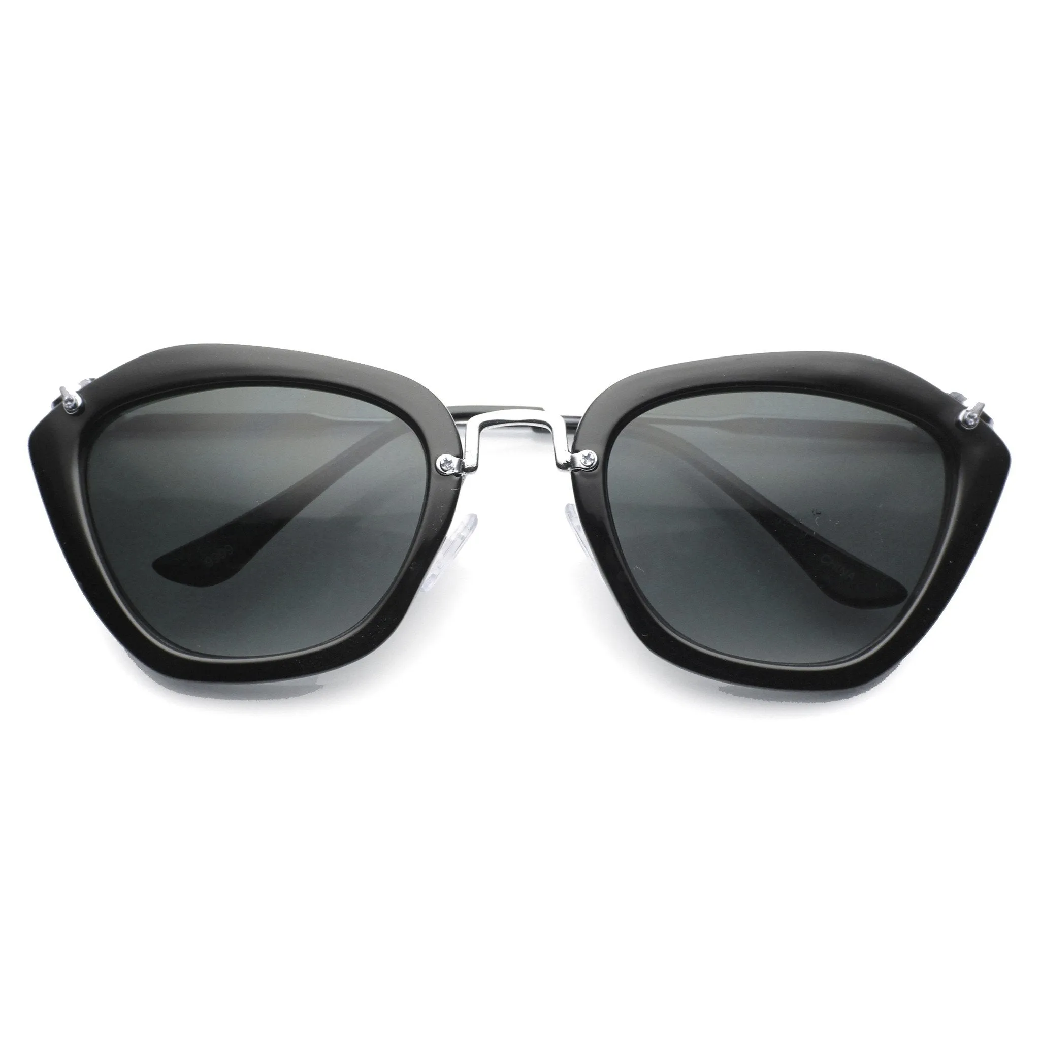 Fashion Hexagon Frame With Metal Accents Women's Sunglasses