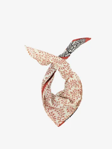 Handmade Block Print Cotton Bandana Red and White
