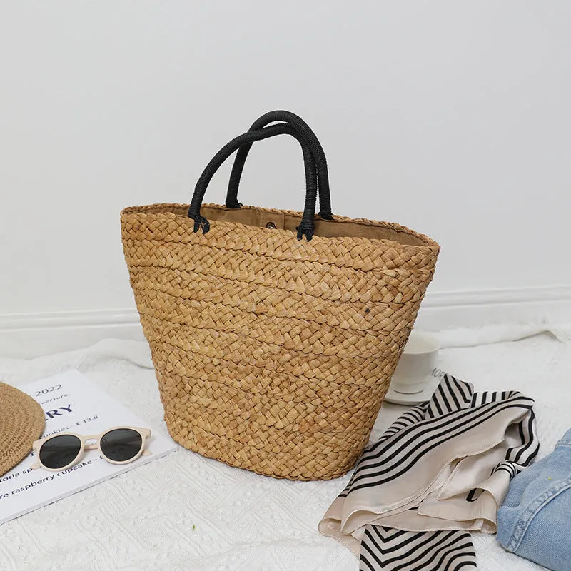 Handwoven straw bag