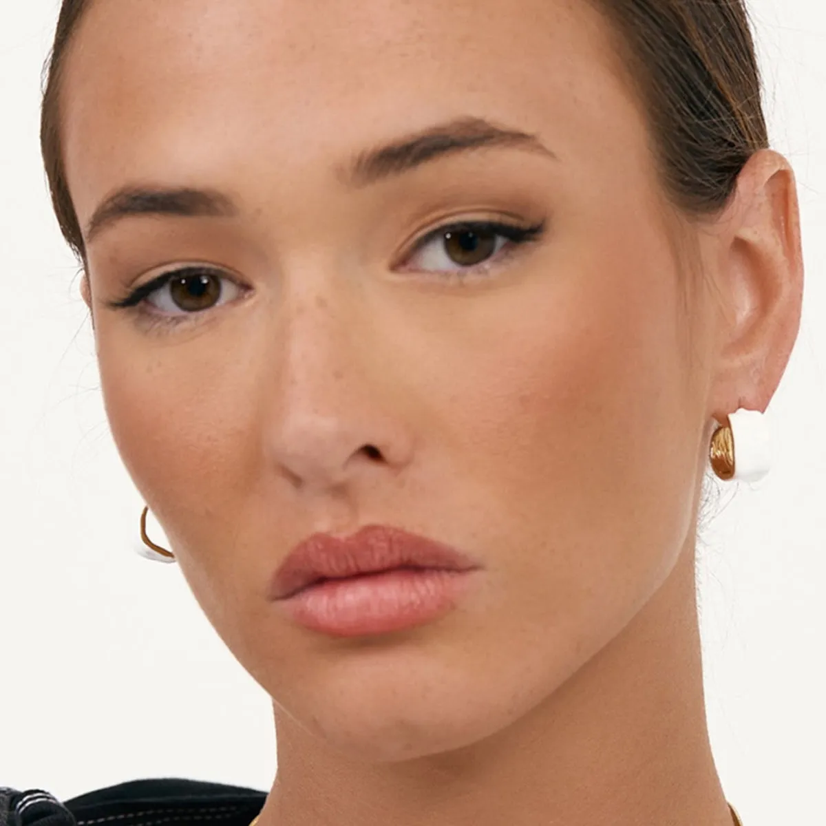Mini Enamel Metal Hoop Earrings (Lilac)