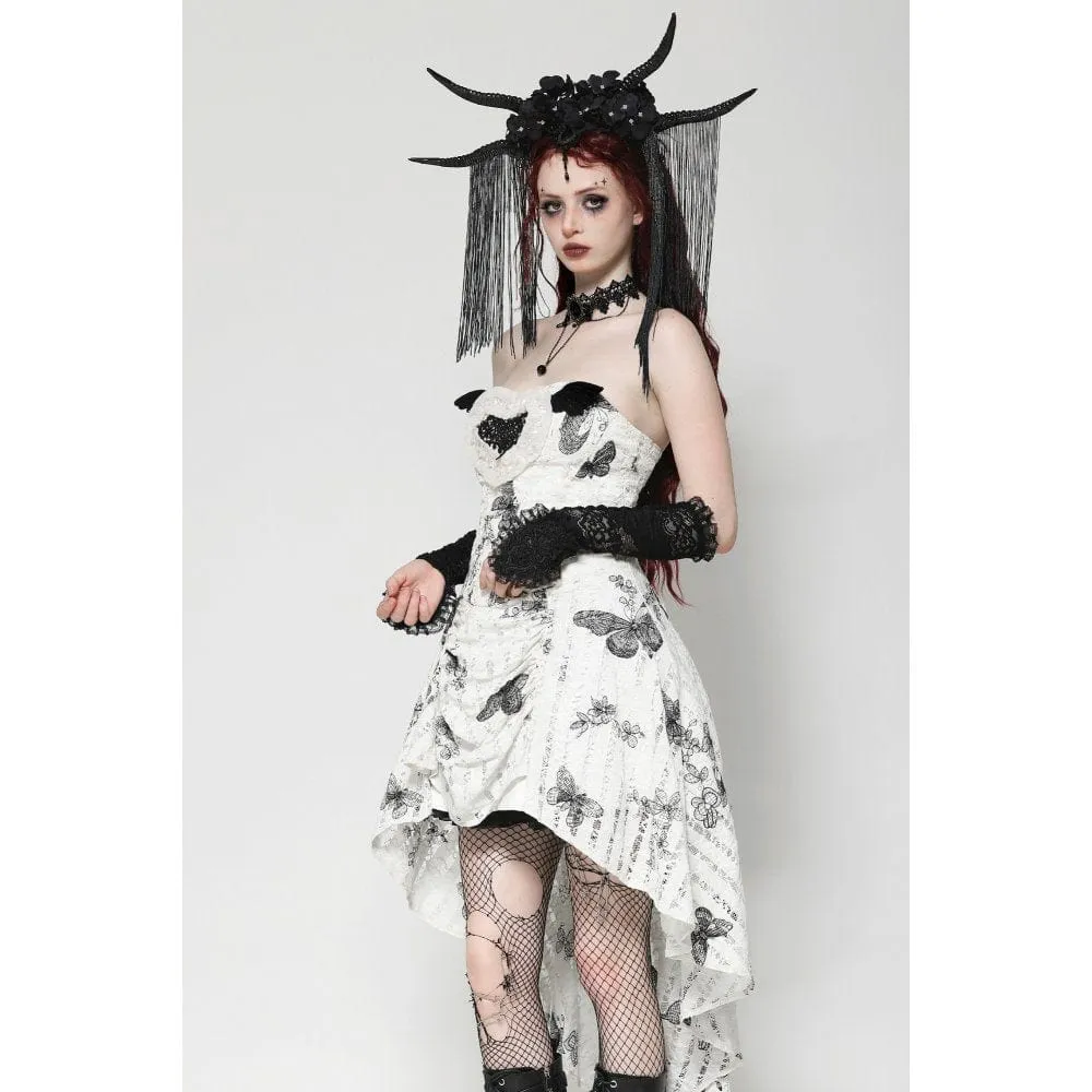 Women's Gothic Floral Embroidered Ruffled Lace Gloves