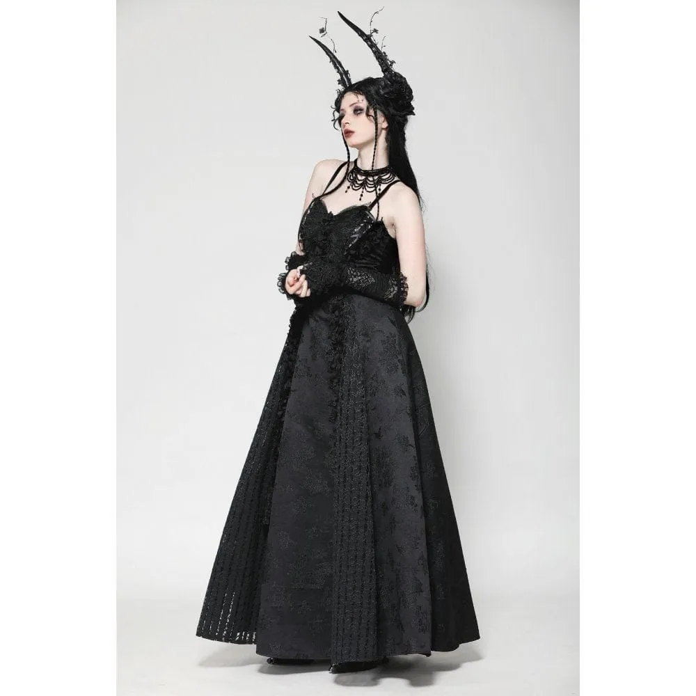 Women's Gothic Floral Embroidered Ruffled Lace Gloves